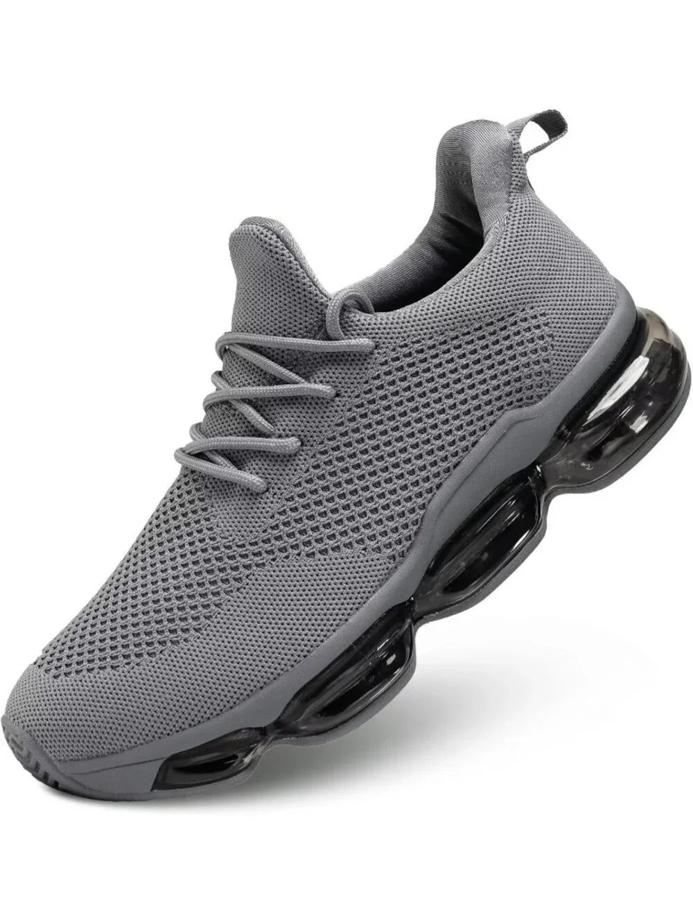 Men's Grey Walking Shoes Casual Fashion Silp On Tennis Running Sneakers Comfort
